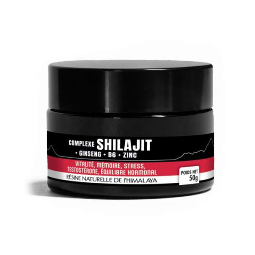 Complexe Shilajit Ginseng B6 zinc - Résine 70% acides fulviques ASIECO